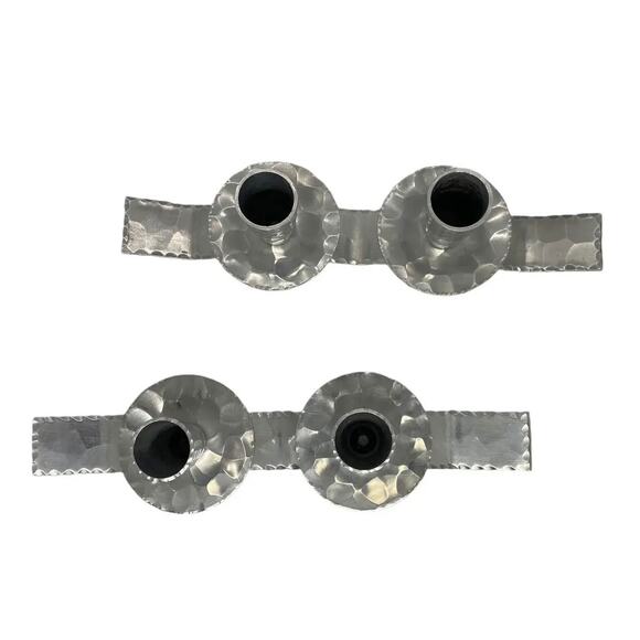 Mid 20th Century Everlast Metal Corporation Hand Forged Aluminum Candle Holders - Picture 2 of 12